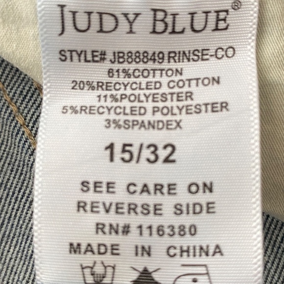 Judy Blue Wide Leg Raw Hem Jeans Dark Wash Size 15/32 - Picture 11 of 16